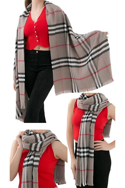 marufshop 1 τμχ Γυναικείο σάλι ώμου με μαλακή υφή χειμωνιάτικο σχέδιο
