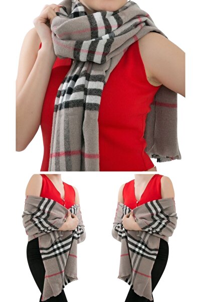 marufshop 1 Piece Women's Large Size Soft Textured Winter Patterned Scarf Shoulder Shawl