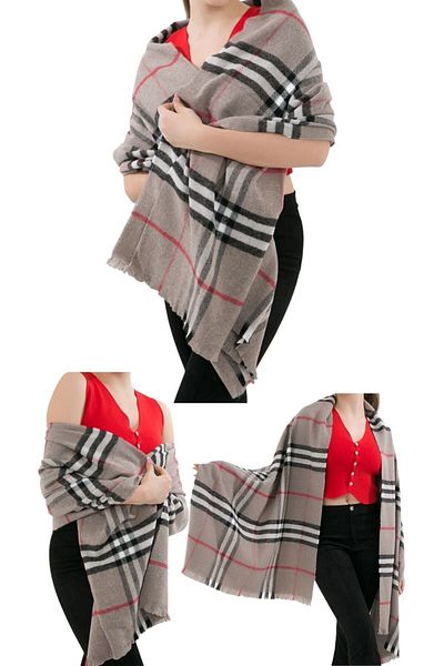 marufshop 1 τμχ Γυναικείο σάλι ώμου με μαλακή υφή χειμωνιάτικο σχέδιο