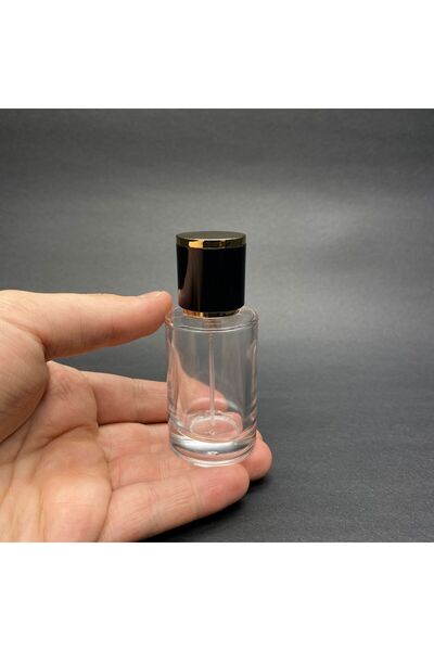 Ahsa Ticaret 2 Adet 30 ML PARFÜM ŞİŞESİ - GÜMÜŞ METAL SPREYLİ + GOLD SİYAH KAPAKLI