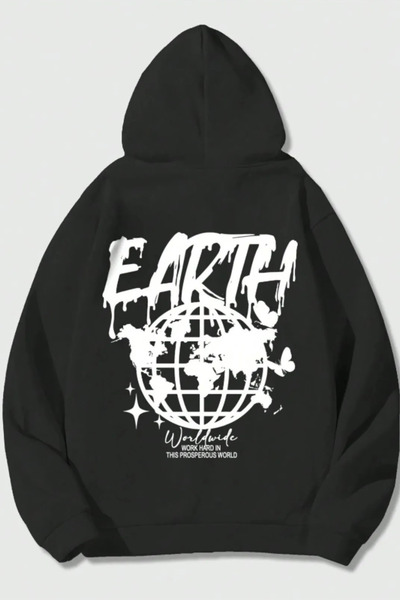 Wish BF Hanorac cu glugă unisex bej Pământ imprimat