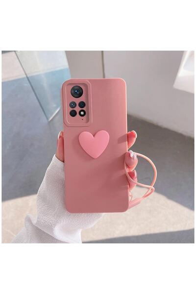 Zebana Xiaomi Redmi Note 11 Uyumlu Kılıf Kalpli Love Silikon Kılıf Pembe
