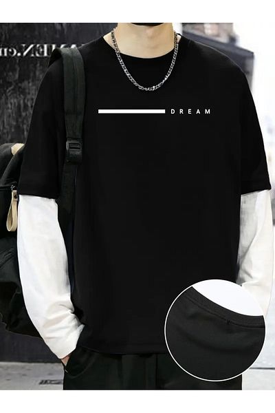 aynewmoda Casual Color Block Sweatshirt for Men - Loose Fit, Long Sleeve, Round Neck,