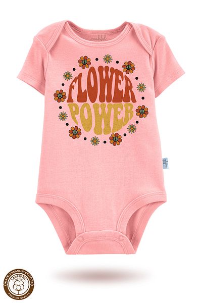 MAHFEL 2-Piece 100% Cotton Organic Printed Snap Fastener Baby Bodysuit