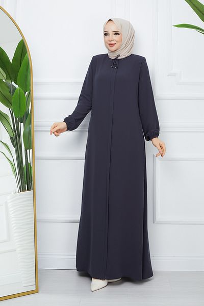 ESRE GİYİM crepe Fabric Hijab collar Lace-up Ferace