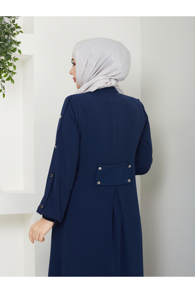 MODA ESRE FASHION TESETTÜR GİYİM MEVLANA SPOR FERACE KOLU PİLELİ DÜĞMELİ ARKASI A PİLELİ CEP KAPAKLI
