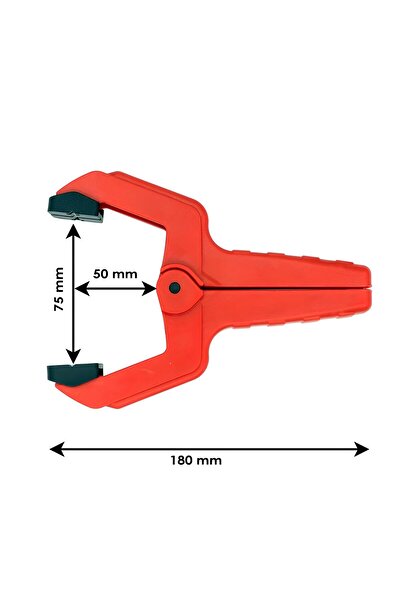 NZB 2 ADET Yaylı Kıskaç Mandal El Tip İşkence Kırmızı Klips Mengene Hobi 75 mm 3 inç