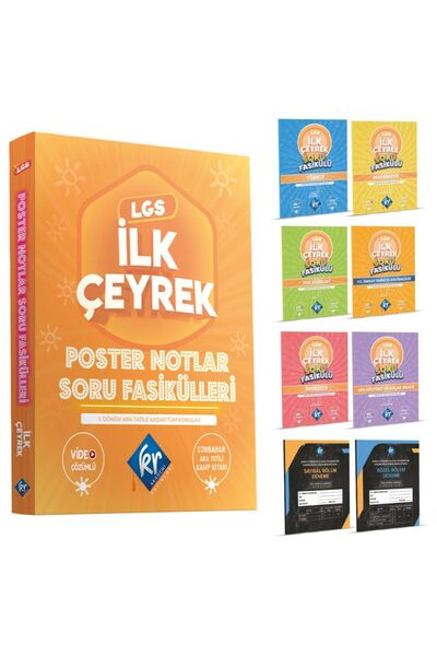 KR Akademi Yayınları 2027 LGS Full Set Konu Anlatımlı Poster Notlar ve Çeyrekler Halinde Soru Fasikülleri Video Destekli