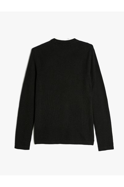 Koton Crew Neck Cotton Long Sleeve Basic Knitwear Sweater