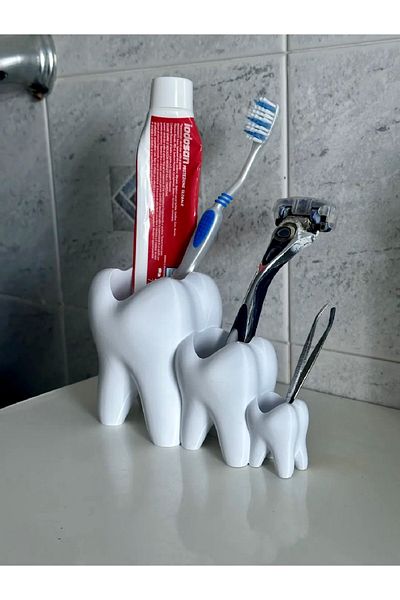 3D DESİNG MARKET Διακοσμητικό σχέδιο θήκης βούρτσας σε σχήμα δοντιού