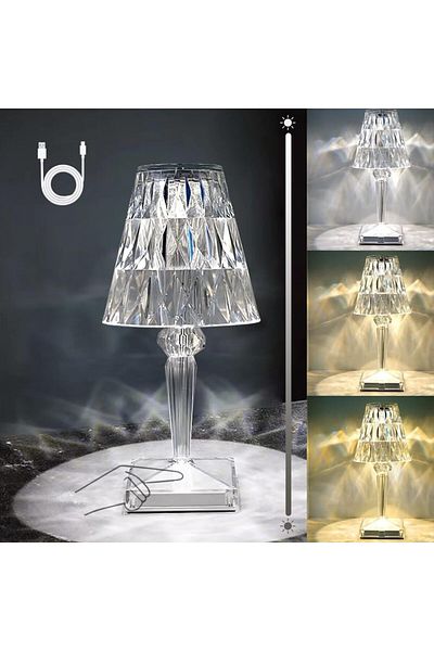 COOYA Crystal table lamp with RGB, remote control multi-color lights, suitable for bedroom, living room