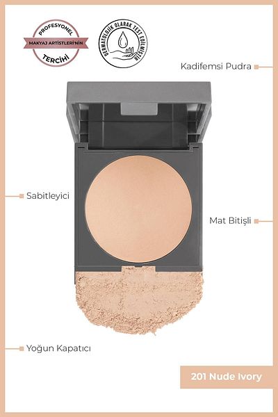 Alix Avien Matte Finish Fixer Intensive Concealer Powder - Baked Powder 201 Nude Ivory