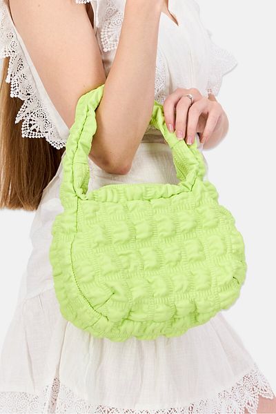 JASON WU Women Quilted Hand Bag 21 H x 26 L x 8 W cm, Lime Green