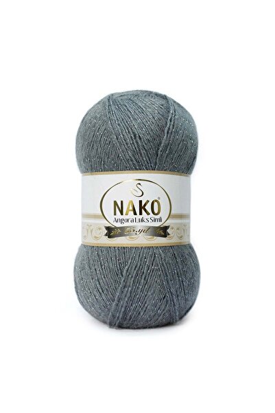 NAKO Angora Luks Simli 3468 Koyu Metalik Gri (5 Adet) Örgü İpi