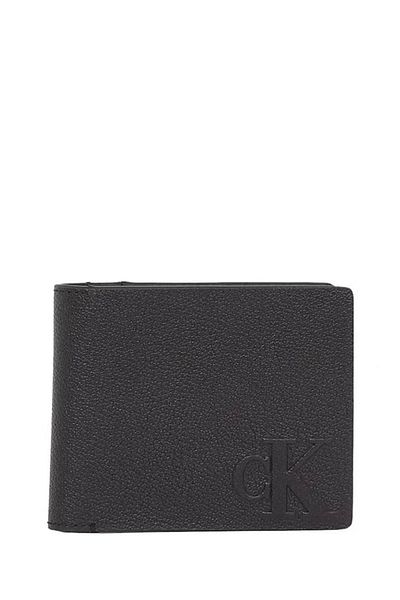 Calvin Klein Men's Embossed Logo Black Leather Wallet