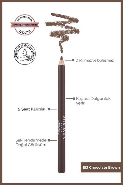 Alix Avien Long Lasting Styling Coffee Eyebrow Pencil - Brow Liner Chocolate Brown