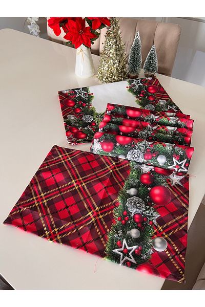 Ayd Home Set of 6 Silver Bulk American Service Christmas New Year Present Tableware Newyear Christmas Red