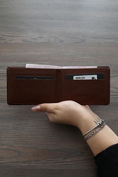Madmext Tan Genuine Leather Men's Wallet with Card Compartment 7255
