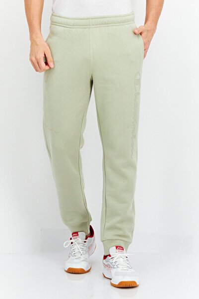 Champion بنطال تدريب مريح للرجال بشعار العلامة التجارية، أخضر حكيم