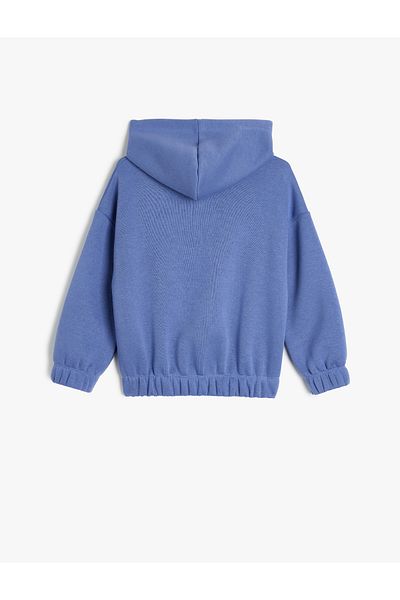 Koton Long Sleeve Crew Neck Print Detailed Raised Sweatshirt