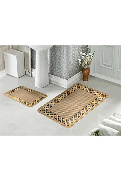 BALBAN TİCARET Set de 2 covorașe de baie lavabile și scaun de toaletă cu bază...