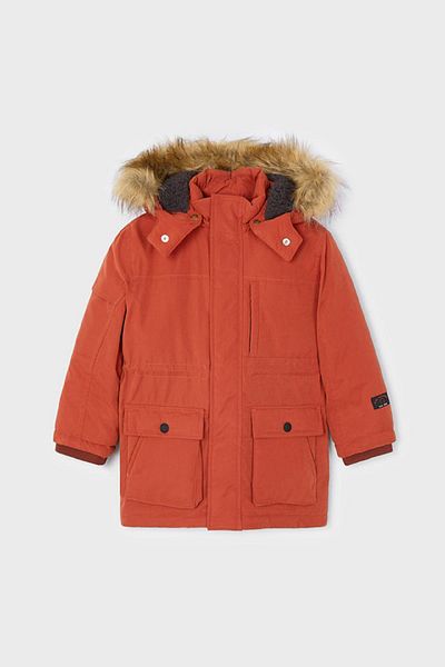 MAYORAL Boy's Orange Hooded Parka Coat - 4464