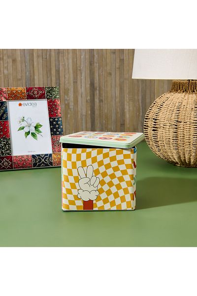 Sarkap Printed Square Box - Color - 14 cm