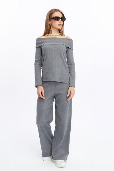 ESPOİRPLUS Smoked Women &Apos; S Set - Large Report, Raster Madonna Collar Bottom-Top Set