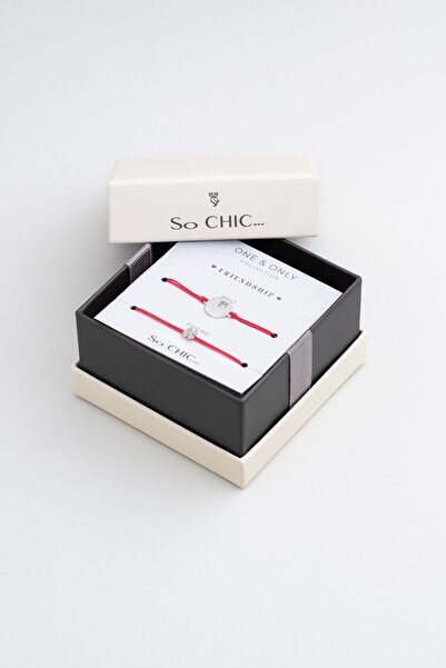 So CHIC... Yonca 18 Ayar Beyaz Altın Kaplama Gümüş Arkadaş Bilekliği