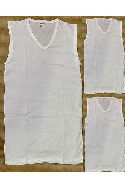 skycott White Men's V-Neck Sleeveless Undershirt Set of 3