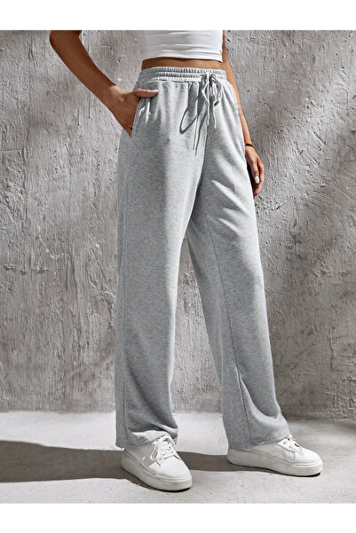 CAONNES بنطال رياضي قابل للتمدد باللون الرمادي للجنسين - مقاس فضفاض، مقاس مري...