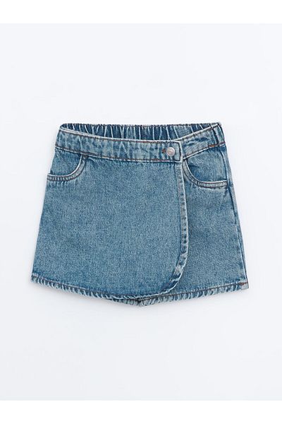 LC Waikiki Fusta Jean pentru fetiță cu talie elastică sezon nou