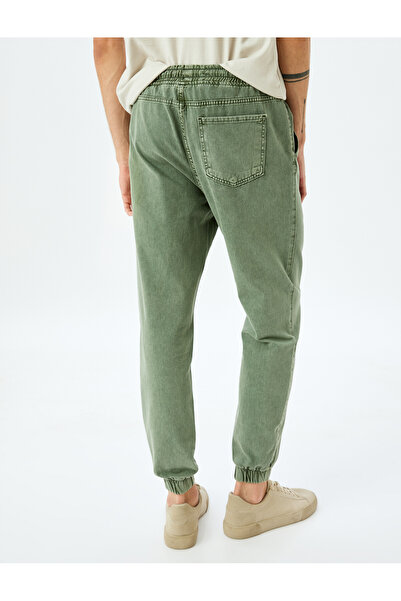 Koton Beli Bağcıklı Pamuklu Cepli Oversize Jogger Kot Pantolon