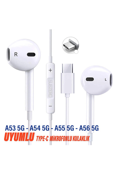 EXENAR Samsung A53 5G - A54 5G - A55 5G - A56 5G Uyumlu Type C Mikrofonlu Kul...