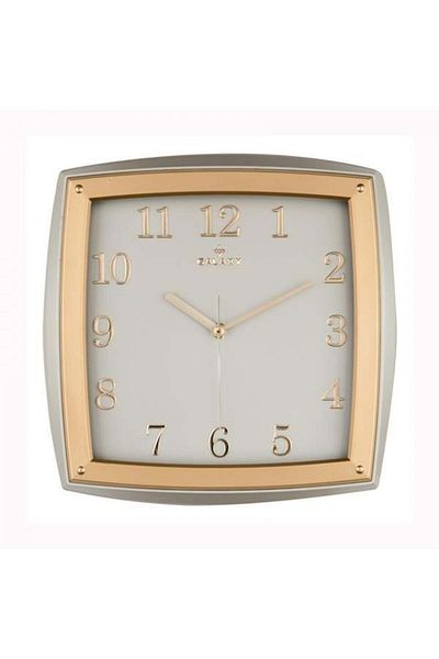 Universal Wall Clock Gray-Gold Yellow Bezel Diameter:31Cmx31Cm Acrylic Painted 2 Colors Abs Case Mineral Glass Silent