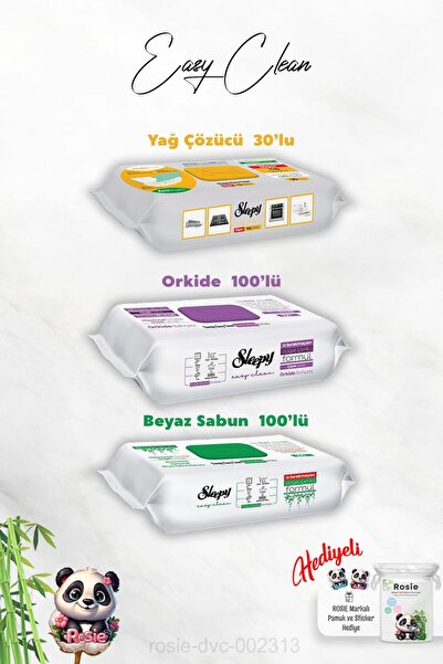 Sleepy 100'lü Orkide ve Beyaz Sabun Katkılı Sleepy, Yağ Çözücü 30'lu Temizlik...