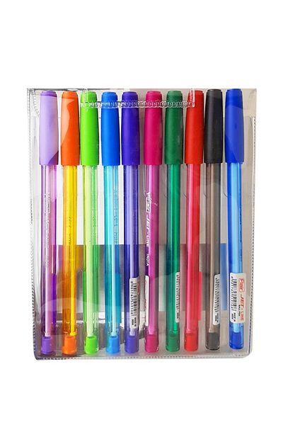 Flair Extra Smooth Jet Line Ball Pen Set of 10 Trendy Colour