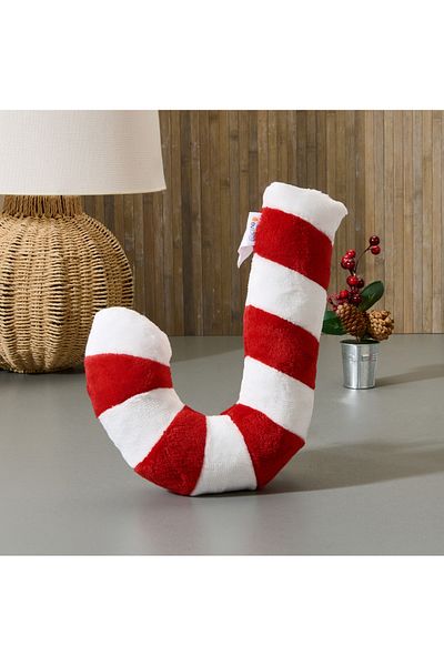 Evidea Soft Candy Cane Figured Pillow - Red / White - 18X28 cm