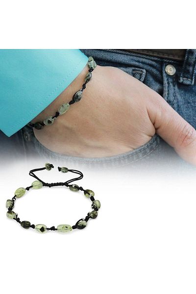 Tesbihane Macrame Braided Natural Cut Dorica Ball Detailed Prinayt Natural Stone Men's Bracelet