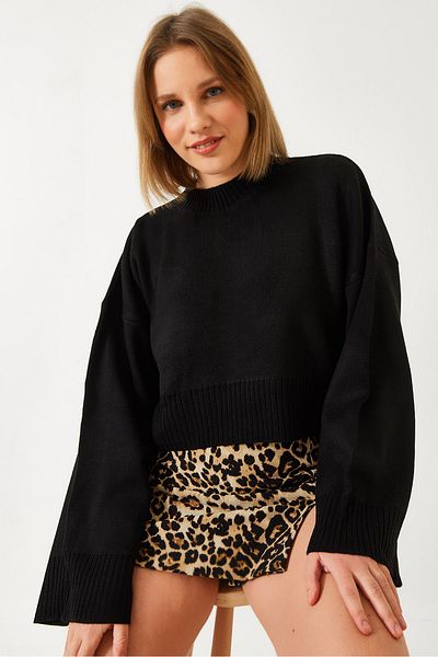 Bianco Lucci Women's Crew Neck Loose Knitwear Sweater 60261250