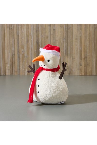 Evidea Soft Snowman Figured Pillow - White - 24X16 cm