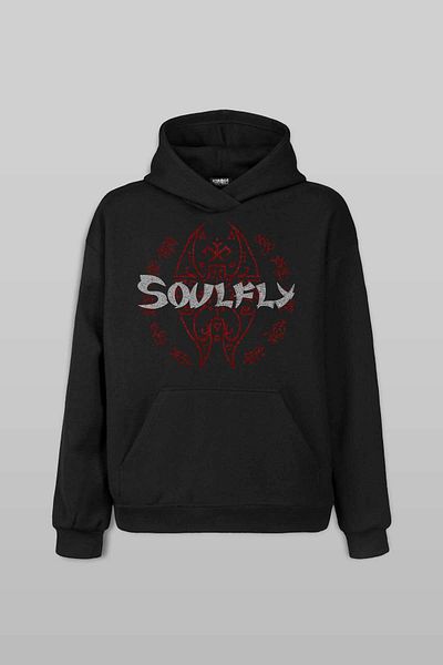 Kendim Seçtim Hanorac negru unisex cu imprimeu Soulfly