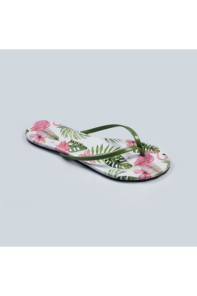 Tkees Tk-2223 - Multicolored Flamingo Patterned Classic Flip Flops