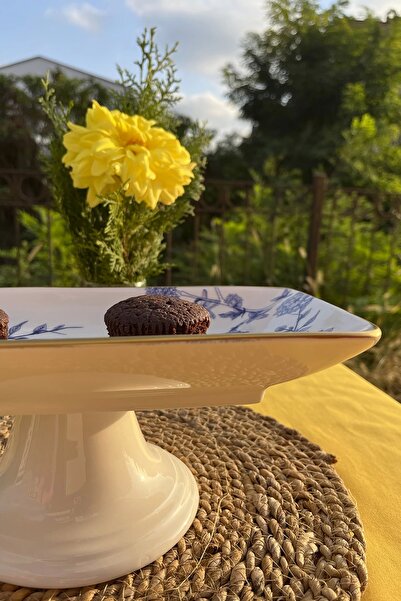Panayır Home Spring Time 28cm Footed Chocolate Plate