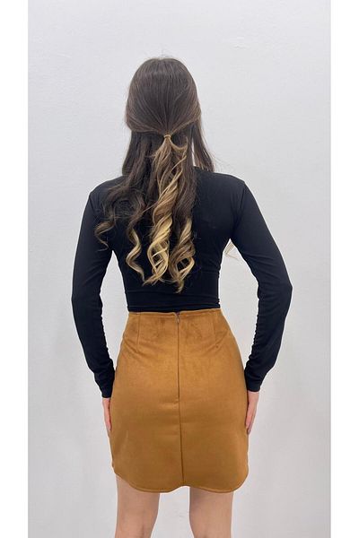 MODA ΓΥΝΑΙΚΕΙΑ ΜΙΝΙ ΦΟΥΣΤΑ TABA CAMEL SUEDE