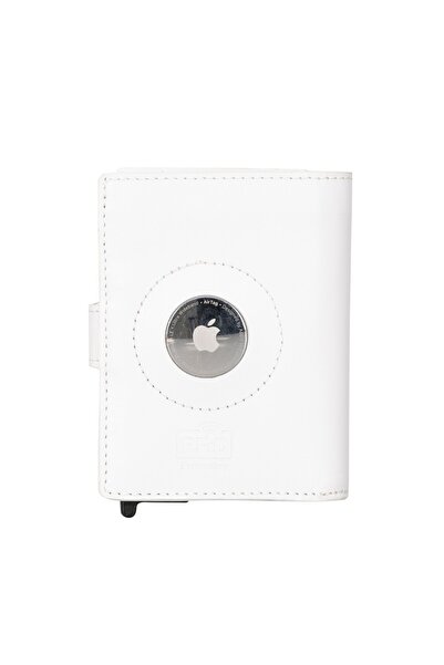 PLM Bouletta Palertag Deri Cüzdan AirTag Uyumlu F3 Beyaz