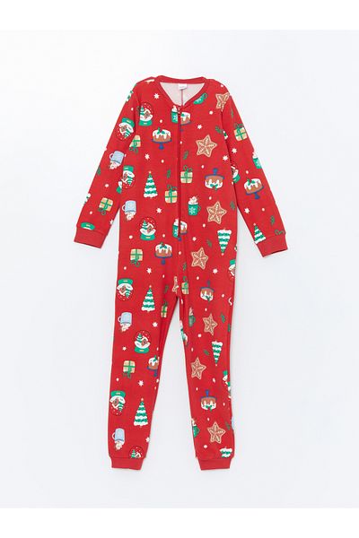 LC Waikiki Fleece-Schlafsack für Mädchen mit Rundhalsausschnitt und Neujahrsmotiv