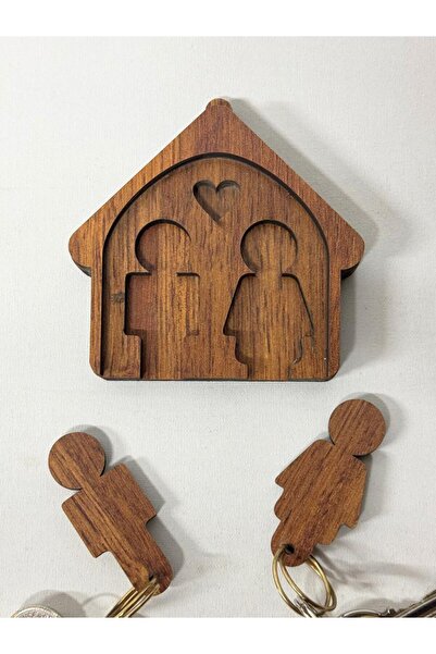 MAVİ TREND Married Decorative Wooden Key Hanger