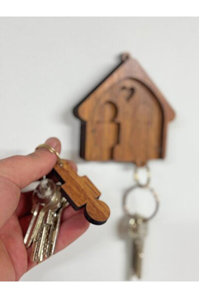 MAVİ TREND Married Decorative Wooden Key Hanger