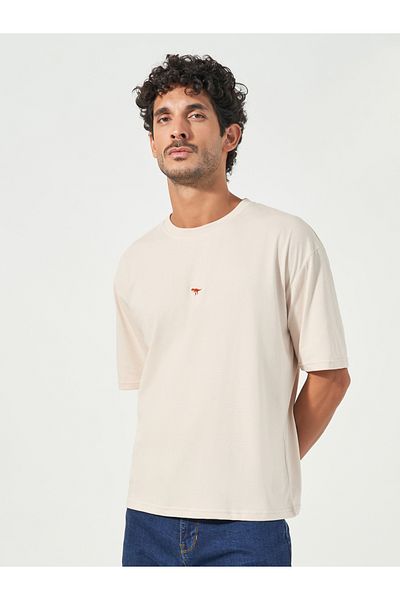 Styli Minimal Embroidery Detail Oversized T-Shirt